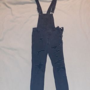Black Distressed Dollhouse Overalls Size 3
